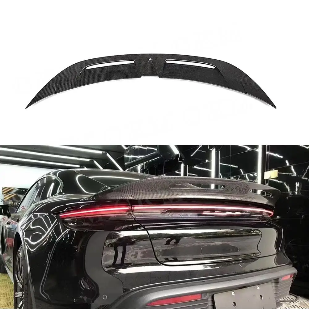 Carbon Fiber Rear Boot Spoiler for Porsche Taycan 2019+ Trunk Duck Spoiler Lid Wing Duckbill Rear Trunk Wing Spoiler Bodykits