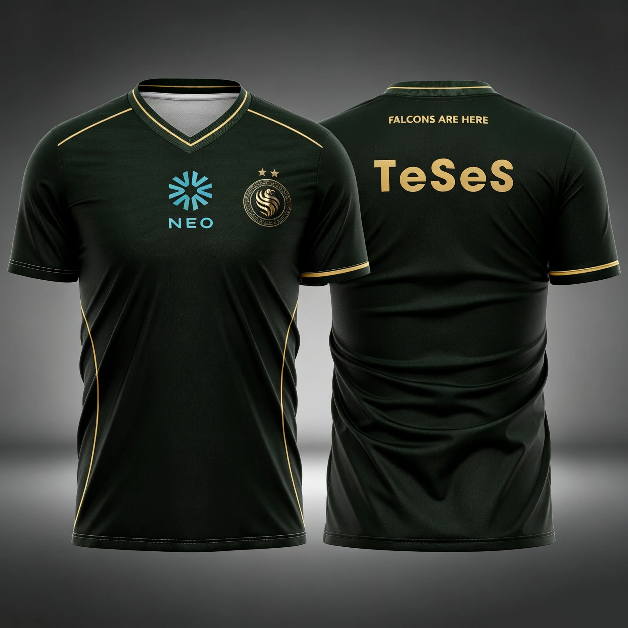 Team Falcons 2026 Trainingsanzug CS2 E-Sport Karrigan Fan-Trikot Neue Spiel-Anpassung ID Familien-Partnerlook 3D T-Shirt – Detail 7