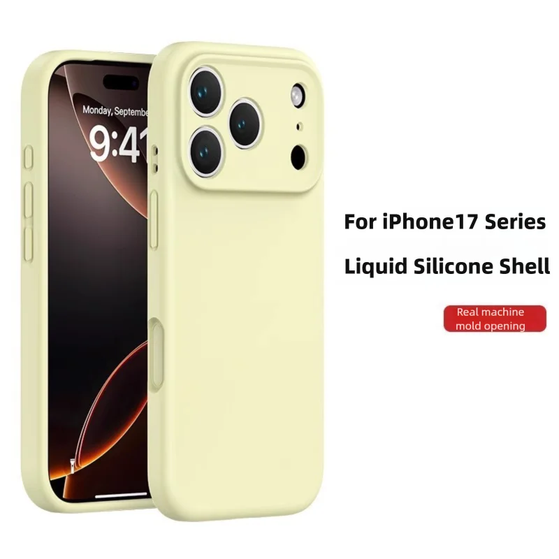 

Liquid Silicone Case for Apple iPhone 17 16 15 Pro Max Plus Air Phone Cases Full Cover Shockproof Fine-hole Protective Covers