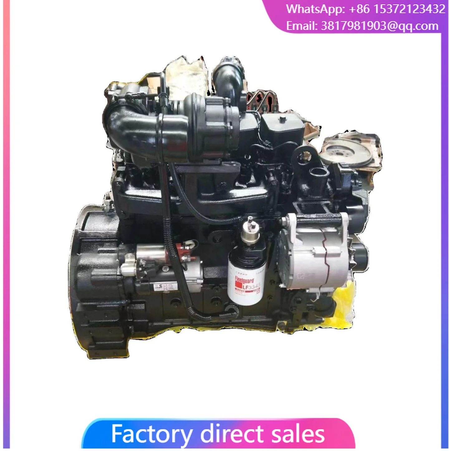 QSB4.5 QSF3.8 6BT5.9 QSB6.7 6CT8.3 QSL9 QSX15 QSM11 Compatible For Cummins  Engine Assembly Construction Marine Machinery