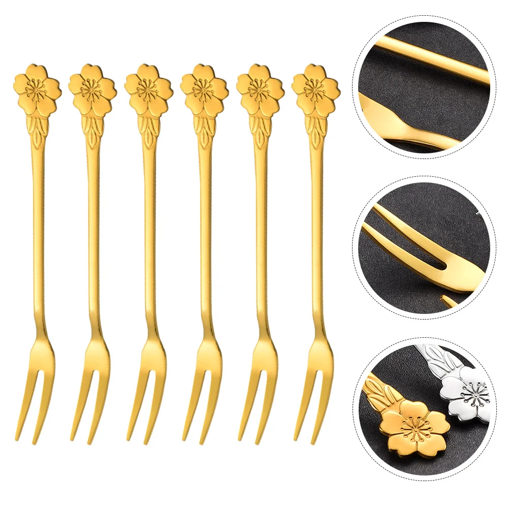 

10pcs Stainless Steel Fruit Rustproof Appetizer Dessert Tasting Forks For Home Café Restaurant Kitchen Gadgets Reusable