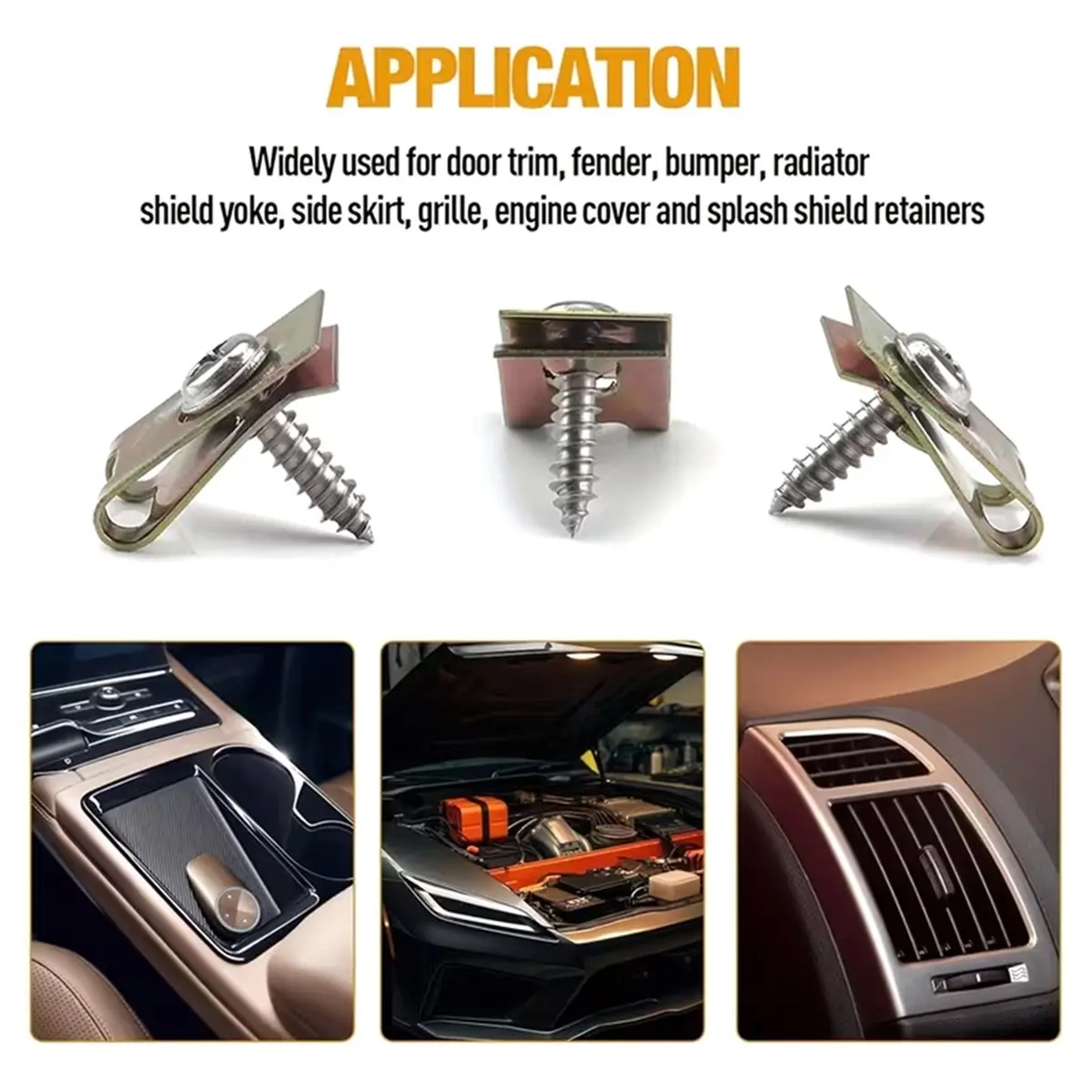 210Pcs Metal U-Clip and Screw Kit,Leaf Spring U-Nuts Quick Fasteners Assortment - Perfect for Car Motorcycle Trim Panel