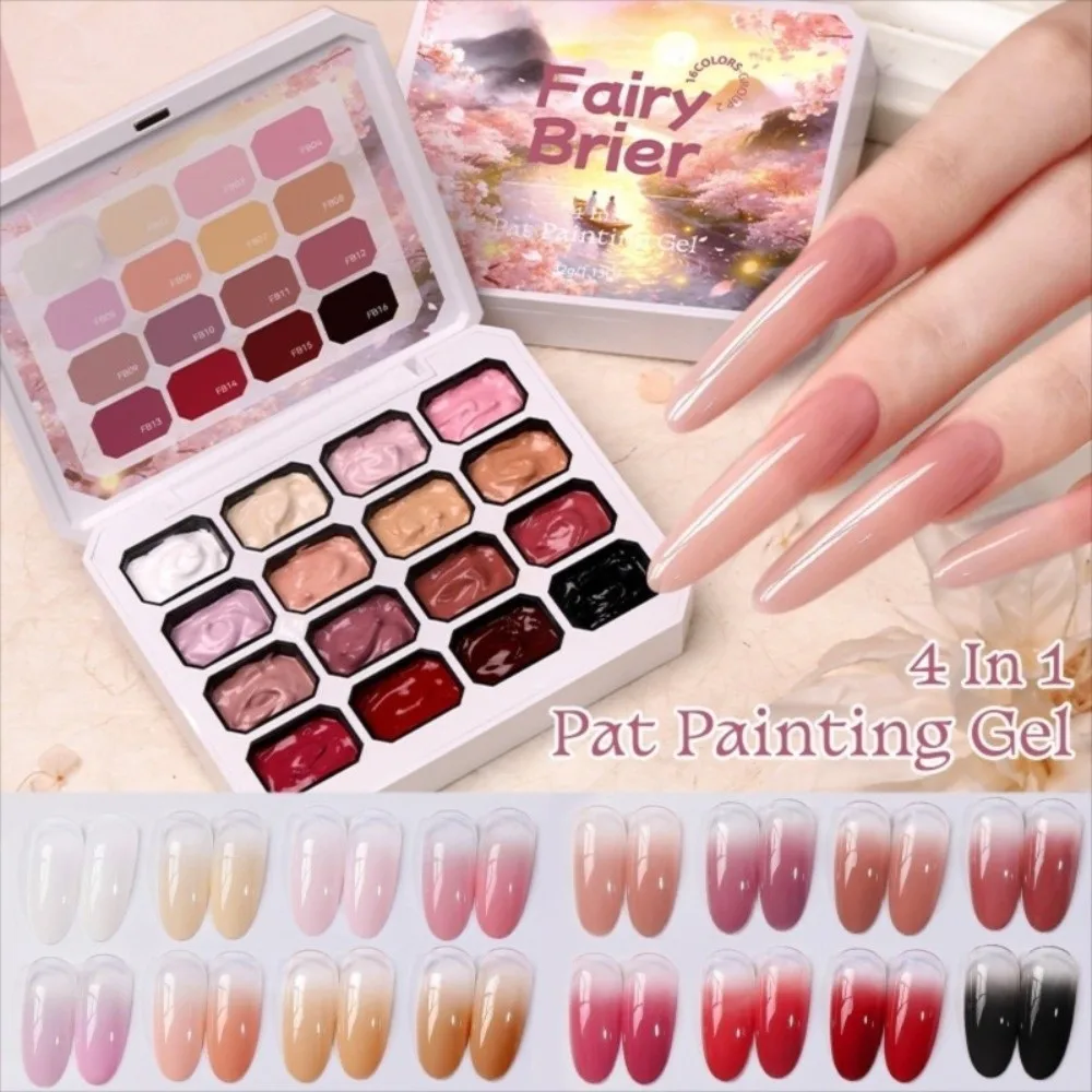 

Mini 4IN1 Pat Ombre Gel Nail Polish 16-color French Nail Manicure Easy Gradient Painting Gel UV Varnishes Paint Art Gel Gift