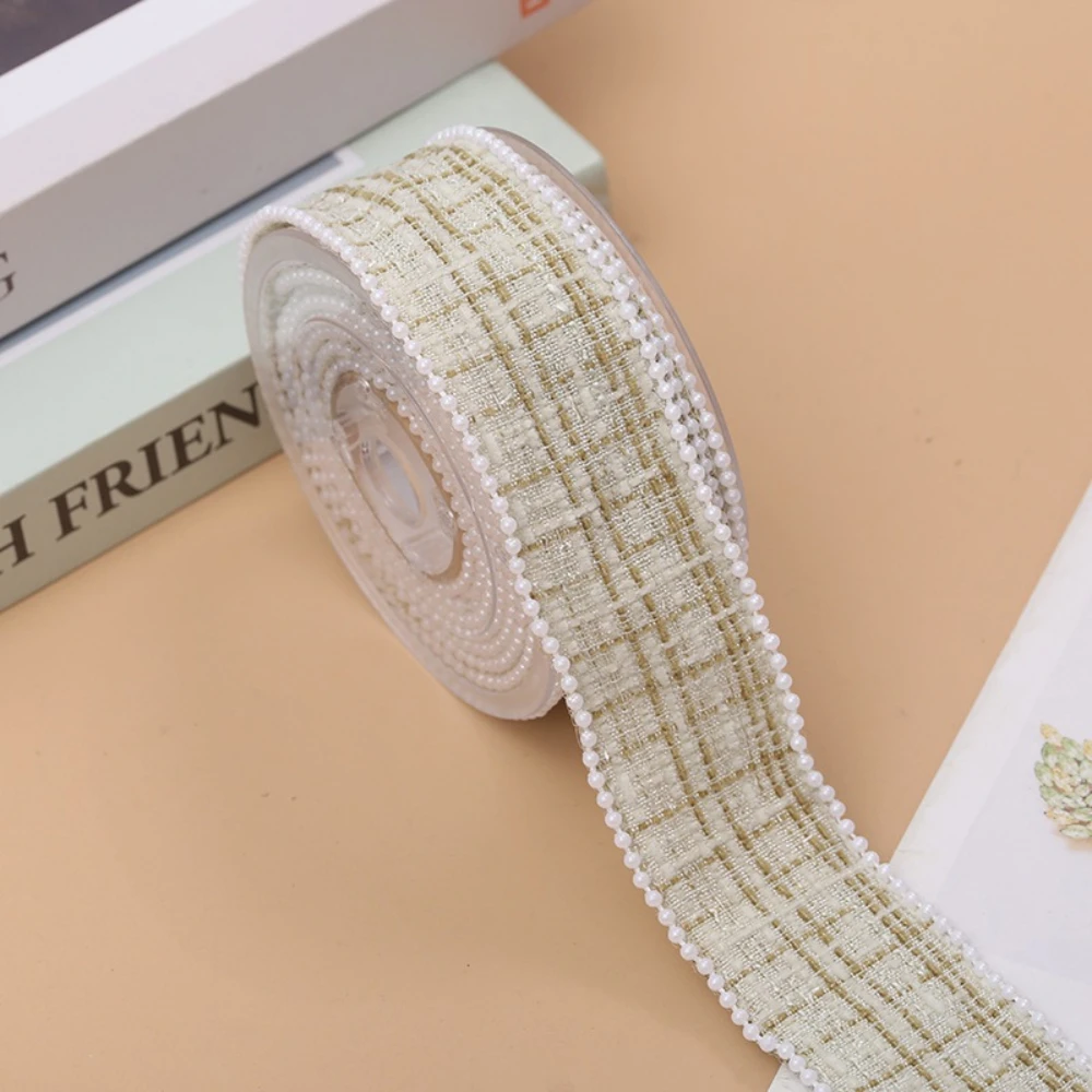 1ヤードレトロエレガントパールエッジリボン DIY ヘアボウ縫製用品ギフト包装装飾トリム工芸材料