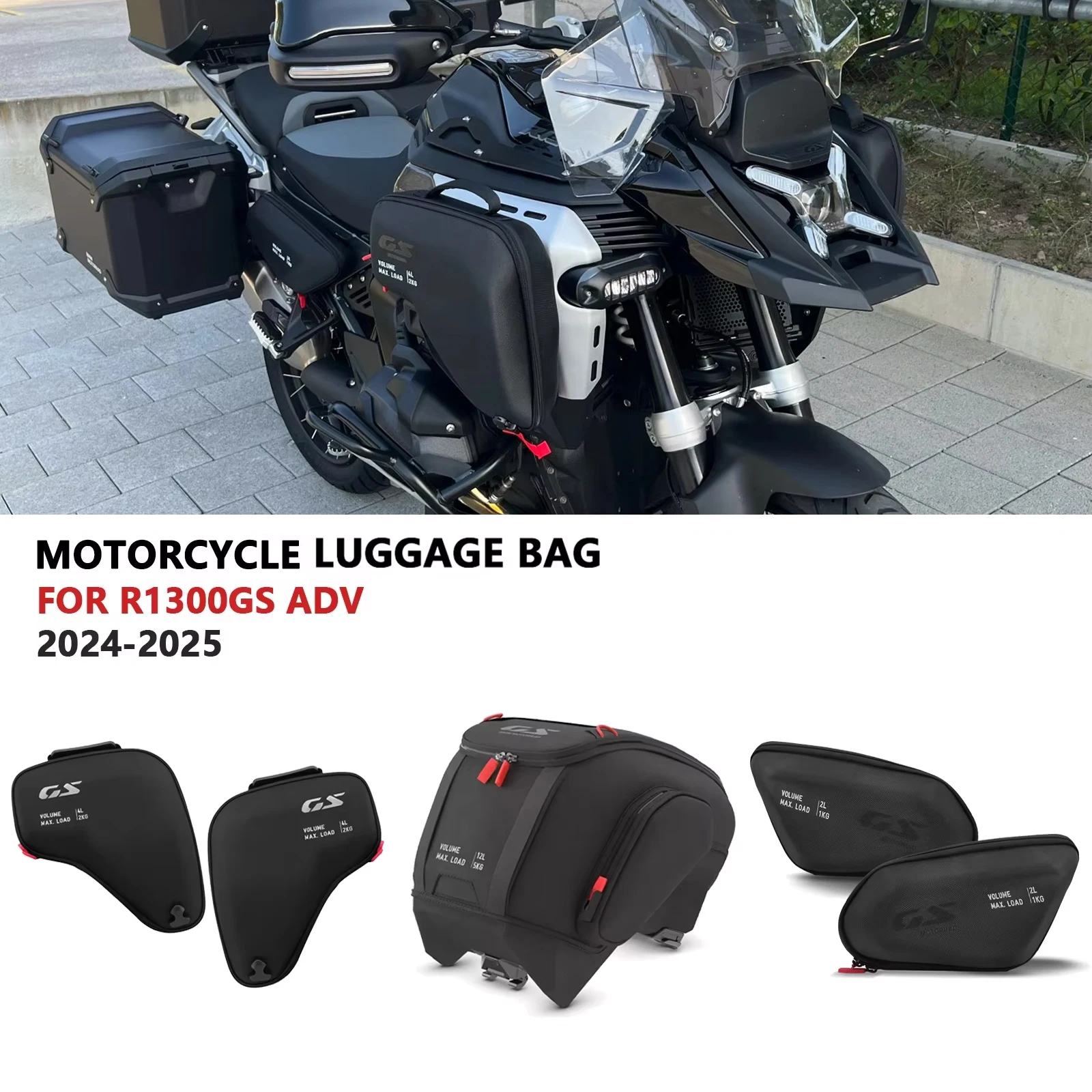 

For R1300GS Adventure R 1300 GSA R1300 GS ADV 2024 2025 Motorcycle Side Frame Bag Storage Package Bags Waterproof Bag