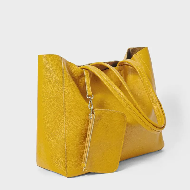 

2026 New Women Deluxe Cowhide Genuine Leather Totes Handbag Lady Simple Soft Satchels Bag High Capacity Waterproof Shopping Bags