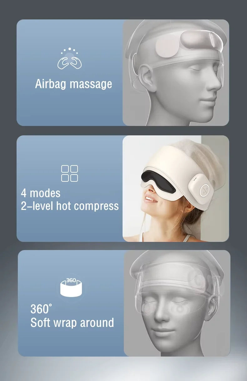 Removable Air Compression Massager Head Airbag,  Air Compression Head Massager, Electric Air Pressure Head Massager - Image 4