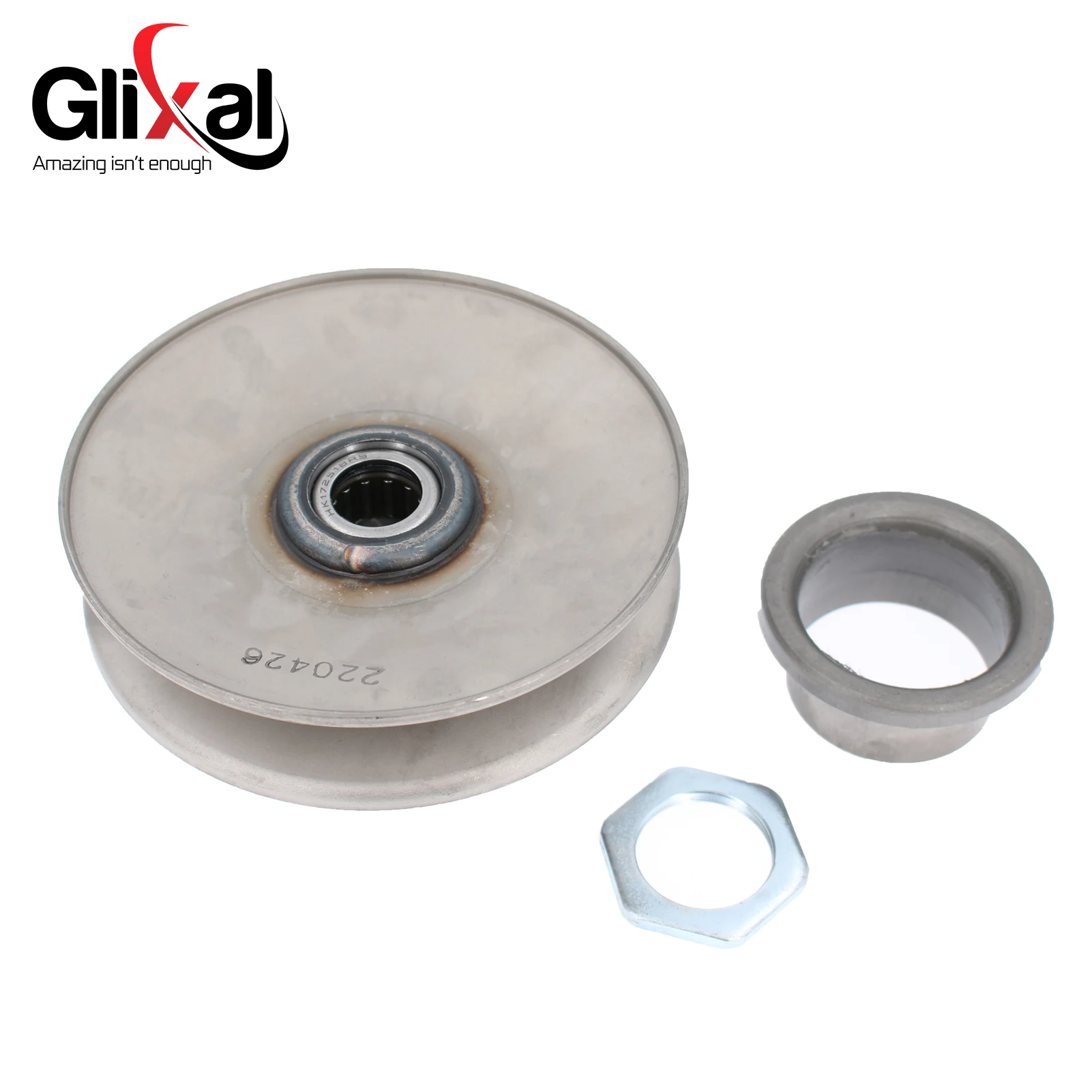 Glixal High Performance 6-Groove Adjustable Secondary Sliding Sheave for GY6 50cc-100cc 139QMB 139QMA, DIO 50 Scooter Moped ATV