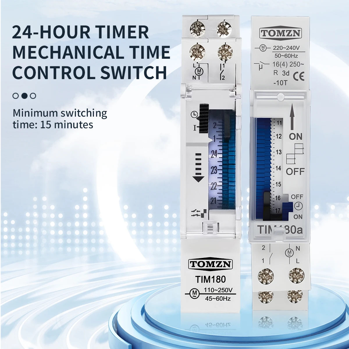 Timer Switch 24Hours Relay Electrical Programmable 110V 220V 16A Battery Din Rail Mechanical Pump Motor Transparent Oxygenerator