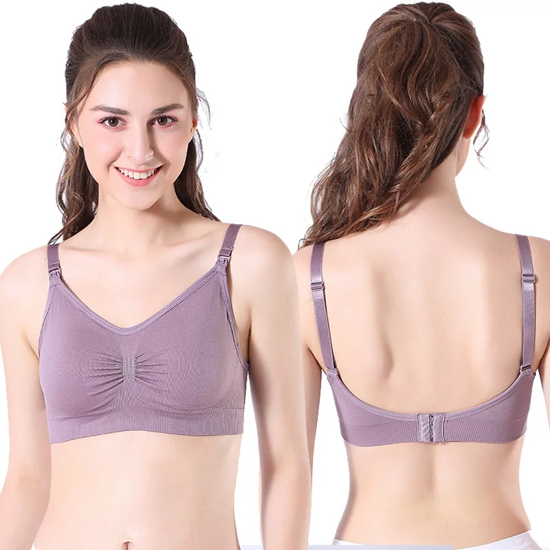 

Cross-Border Pregnant Women's Wireless Front Buckle Large Size Nursing Bra Nursing Anti-Sagging Postpartum Adjustable Push-up