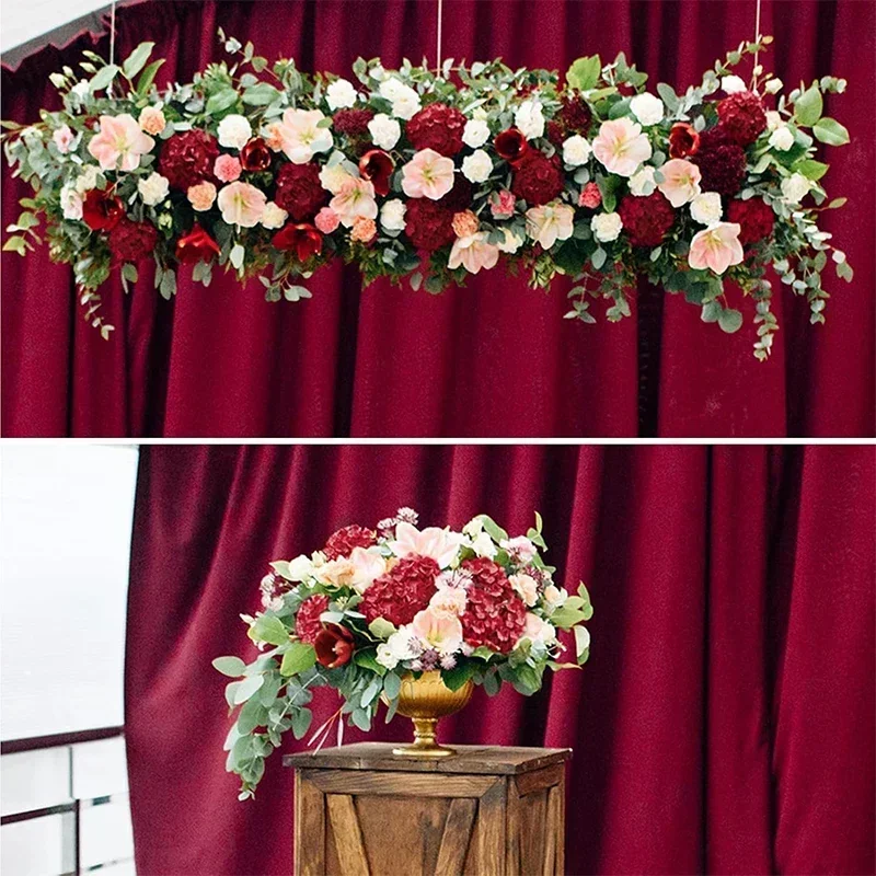 25PCS Hydrangea Artificial Flowers  Silk Hydrangea Heads Flowers for DIY Wedding Centerpiece Home Party Decoration