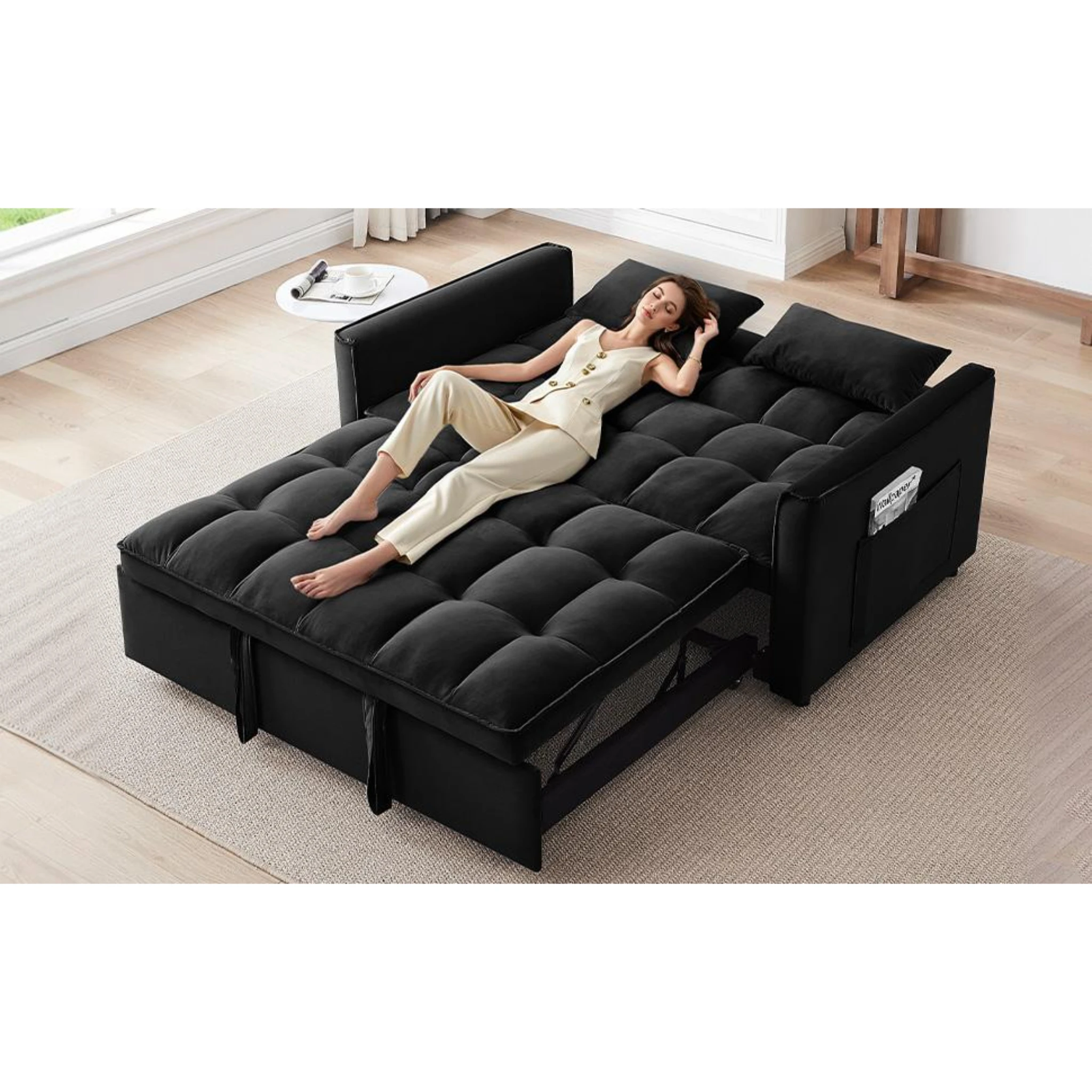 أريكة سحابية حديثة مع كرسي صالة على شكل حرف L مناسب لغرفة المعيشة وغرفة النوم بدون تجميع