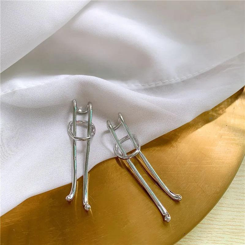 Vintage Gold Color Long Ear Cuffs Non-perforated Irregular Ears Clip Earrings For Women Men Fake Cartilage Earhook Jewelry Gift