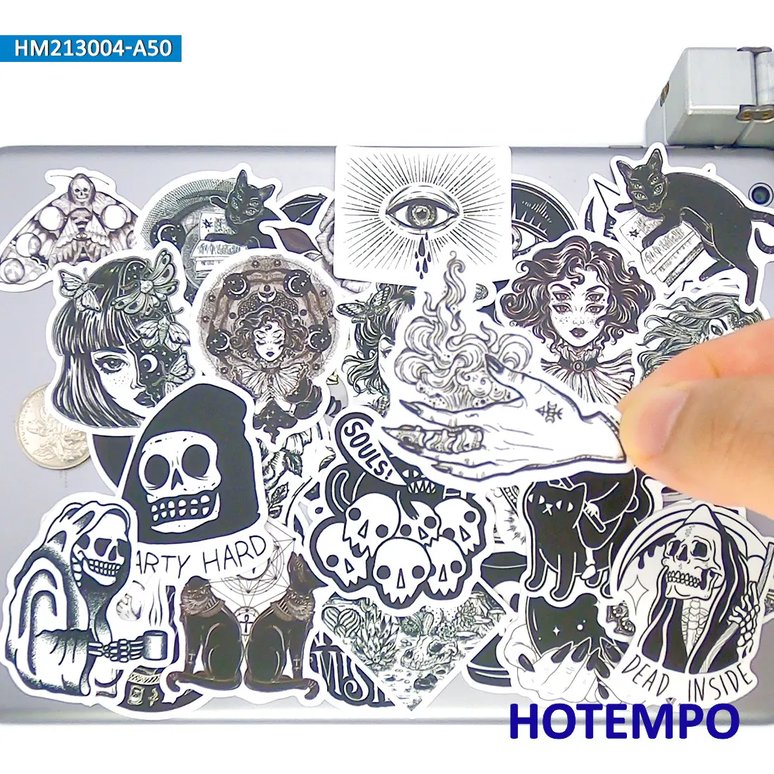 Gothic Art Stickers, Retro Mystery Style, Fairy Witch Skeleton Demon, for DIY Creative Decoration, Funny Sticker, 20/30/50PCS