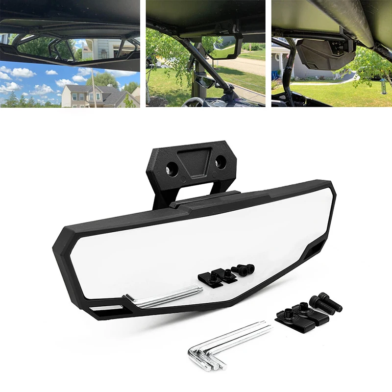 Aluminum Rear View Convex Mirror with Light Compatible with Polaris RZR PRO XP / 4 PRO R / Turbo R 2022 2023 #2883763