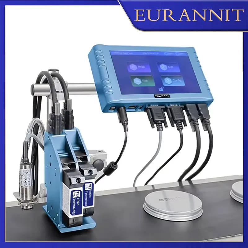 EURANNIT 12.7/25.4mm 2 Nozzles Industrial Online Inkjet Printer Expire Date Batch Number Logo QR Barcode TIJ Inkjet Printer