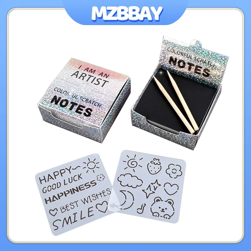 100 ชิ้นพราวภาพวาดของเล่น Mini Notes กระดาษการ์ดเด็ก Interactive ของเล่นหมายเหตุการ์ด Handmade ภาพวาดของเล่น