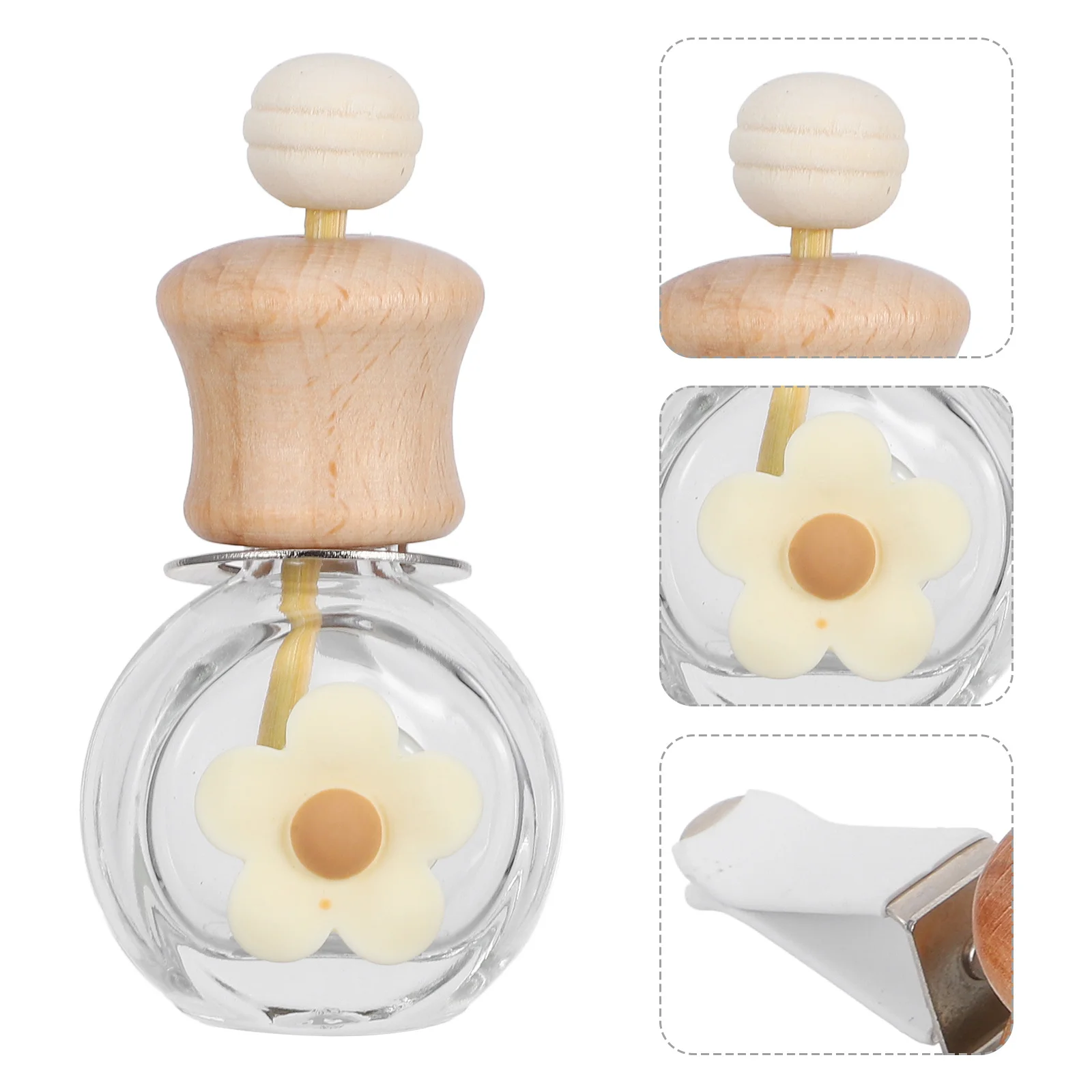 

2Pcs Perfume Bottle Car Air Vent Clip Essential Oil Holder Glass Ornament Perfume Bottle Car Adornment Air Vent Decoration