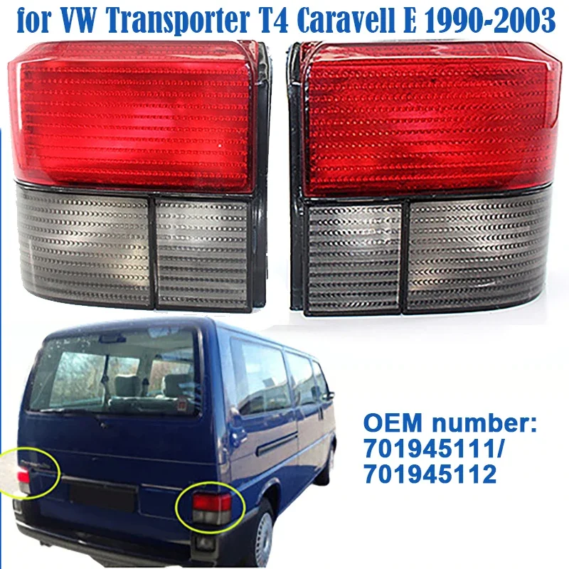 Car LED Tail Light Rear Lamp Lens Cover Bulb Not Included for VW Transporter T4 Cravelle E 1990-2003 701945111 701945112