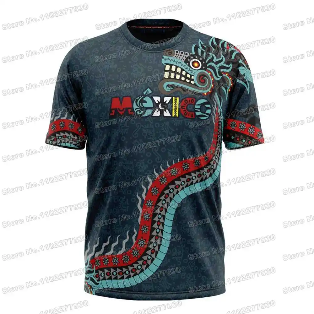 2023 Mexico Quetzalcoatl T Shirt Mexican Art Tattoos Outdoor technical Shirts fitness Clothing Training Tops MTB Jersey Running