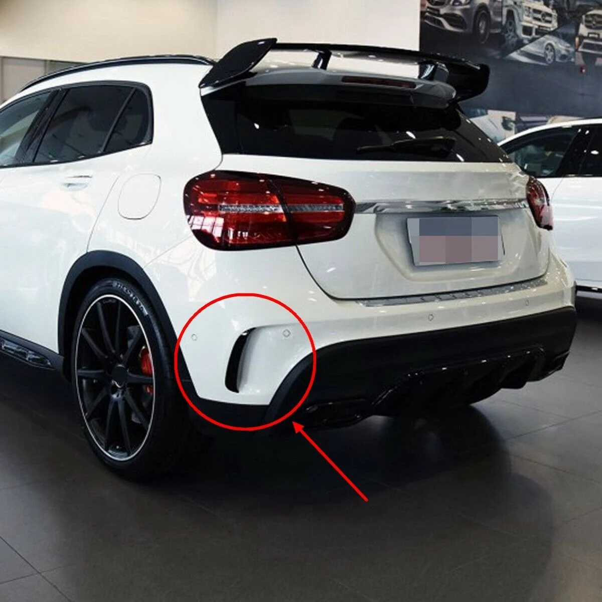 Pair Rear Bumper Vent Cover Flaps Splitter Trim Glossy Black For GLA 200 250 X156 GLA45 AMG 2013-2018