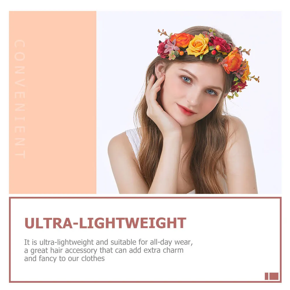 

Rose Headband Fabric Artificial Realistic Lightweight Comfortable for Bridal Tea Cocktail Garden Party Wedding Hairbands Women