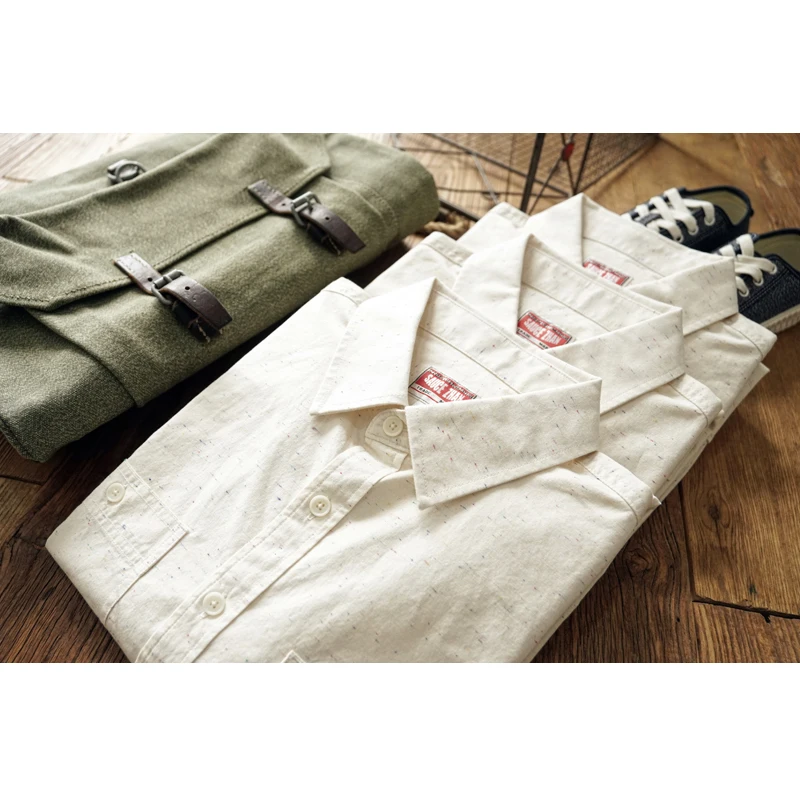 

Мужская повседневная рабочая одежда из чистого хлопка Long Sve irt в стиле ретро в горошек, дышащая молодежная всесезонная удобная посадка irt