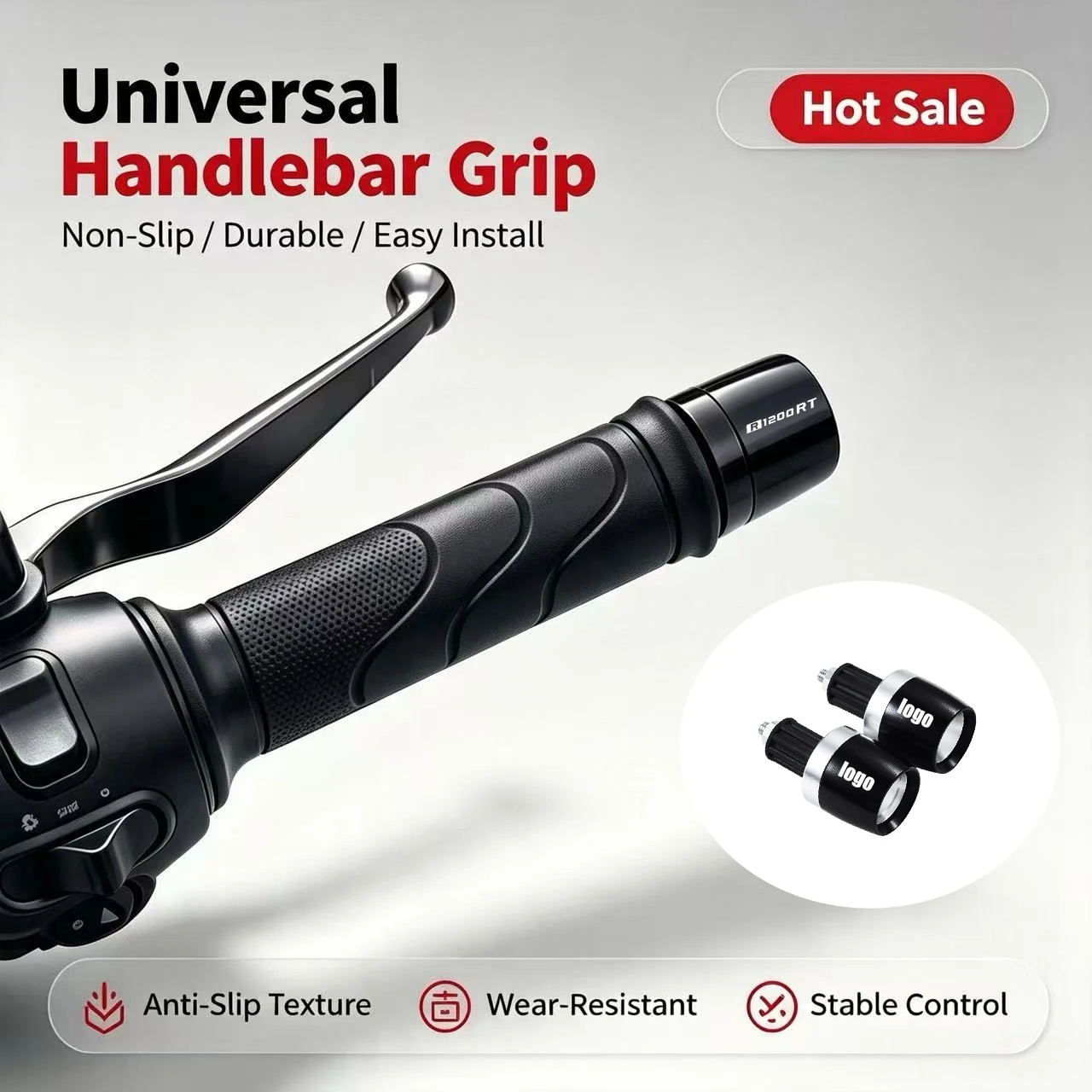 Motorcycle 7/8" Handlebar Grips Ends Handle Bar Universal Counterweight For BMW R1200RT R1200 RT R 1200RT Cap Plug Slider Cover