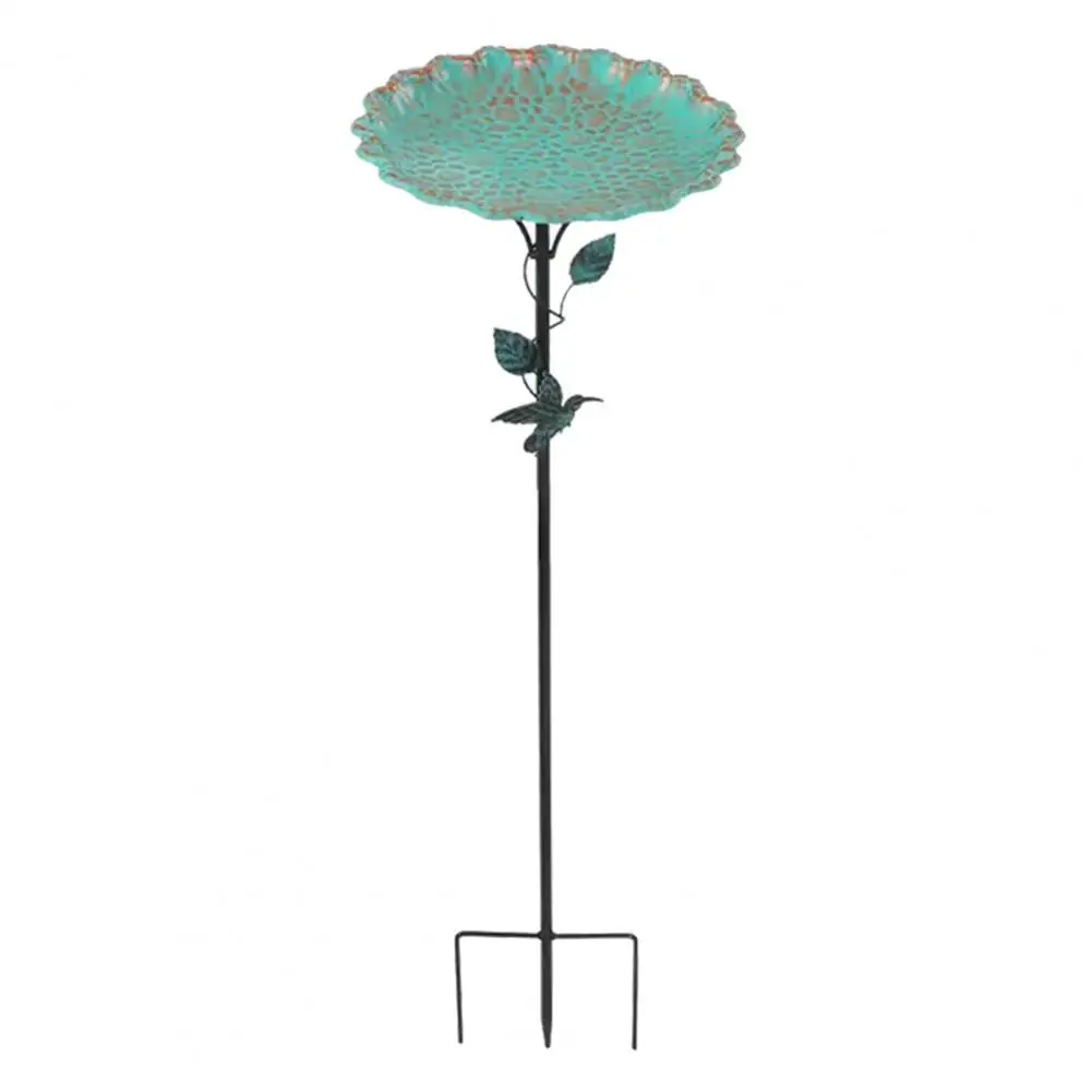 Iron Metal Bird Feeder Water Resistant Bird Feeder Metal Bird Feeder Stake with Leaf Design for Garden for Yard for Garden