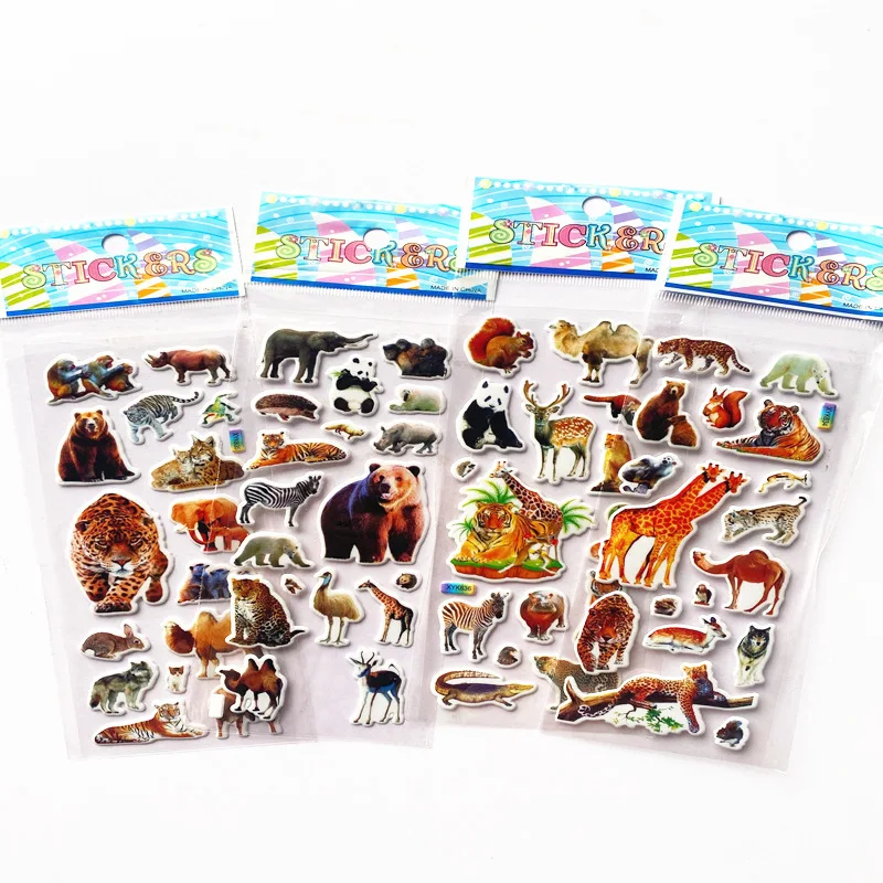 10 Sheets/Set Random Animals Pattern Stationery Stickers for Teachers Reward Children Cartoon Early Childhood Education Stickers