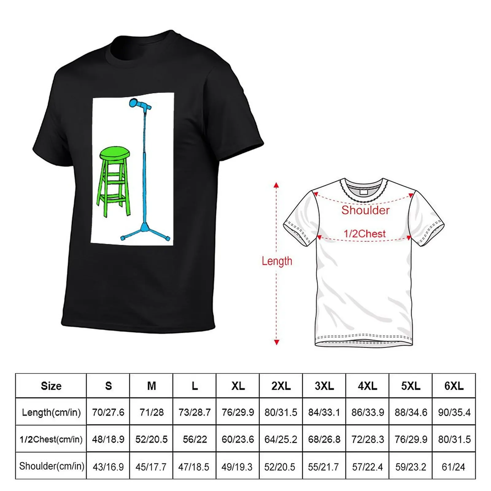 Stand Up Comedy Stool and Mic. T-Shirt essential t shirt oversized cotton t shirt men