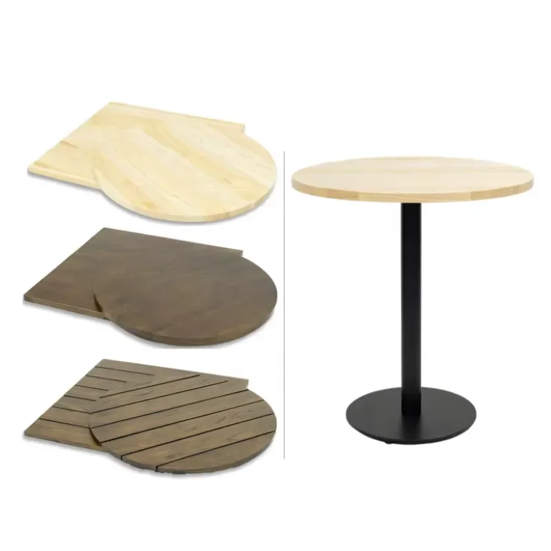 for Modern Solid Wood Dining Table Natural Wood Countertop Durable High Quality Design  Outdoor Restaurant Furniture Factory