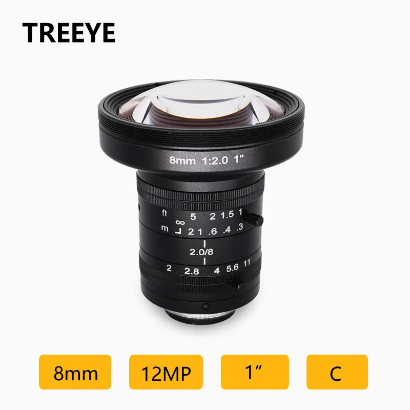 

HD 4K 12MP 8mm C Lens 1“ 12.0Megalpixel CCTV Lens Manual Iris Focus F2.0-11 Video Surveillance Camera FA Industrial Lens