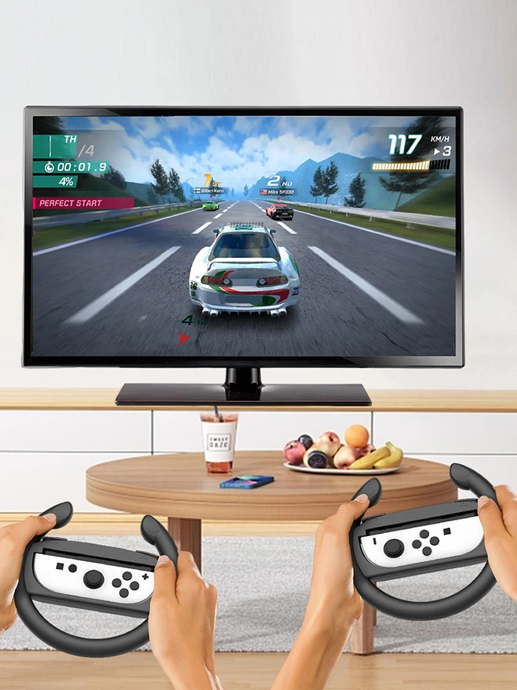 2 قطعة عجلات توجيه السباق للتبديل 2 اليسار اليمين لعبة عجلة القيادة مقبض حامل حامل للتبديل 2 ملحقات الألعاب