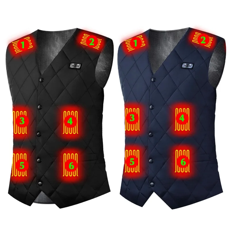 

16 Areas Heated Vest Winter USB Infrared Heating Vest Jacket Unisex Areas Oversize M-6XL Outdoor Electric Heated Bodywarmer