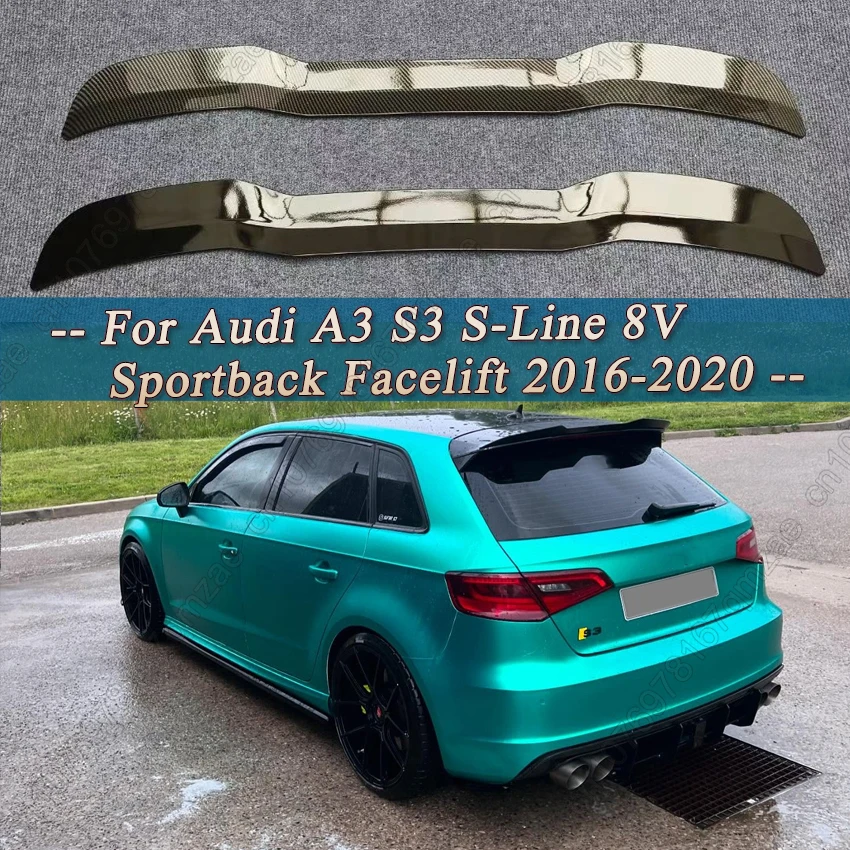 Rear Trunk Roof Spoiler Wing For Audi A3 S3 S-Line 8V Sportback Facelift 2016-2020 ABS Plastic Maxton Style Aerodynamic Kit