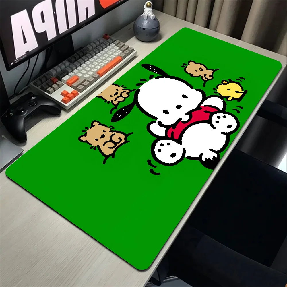 Cartoon Cute P-Pochacco Kawaii Anime Mousepad Large Gaming Mouse Pad LockEdge Thickened Computer Keyboard Table Desk Mat