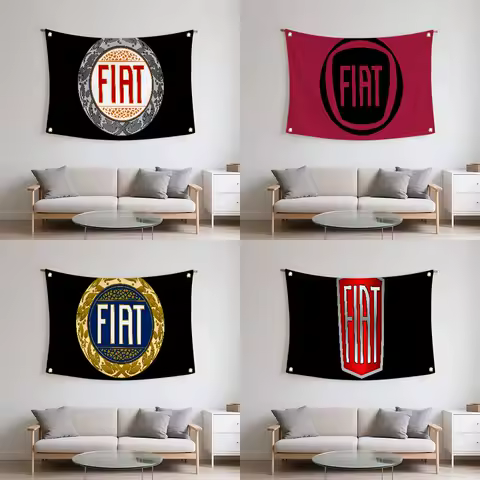 F_Fiats-Logo Flags Room Decor Outdoor Decors Personalized Items Flags For Bedrooms Home Funny