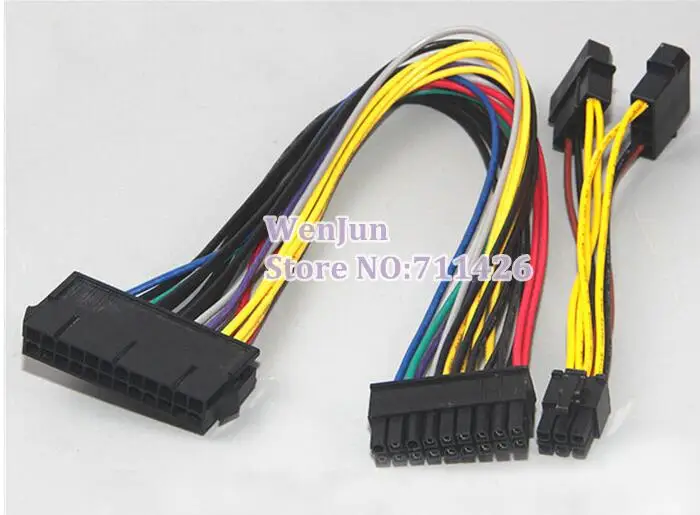 30cm  ATX 24 Pin Female to 18 Pin Male + Dual Molex to 6Pin Power Adapter Cable for Z600 Motherboard 10pcs/lot