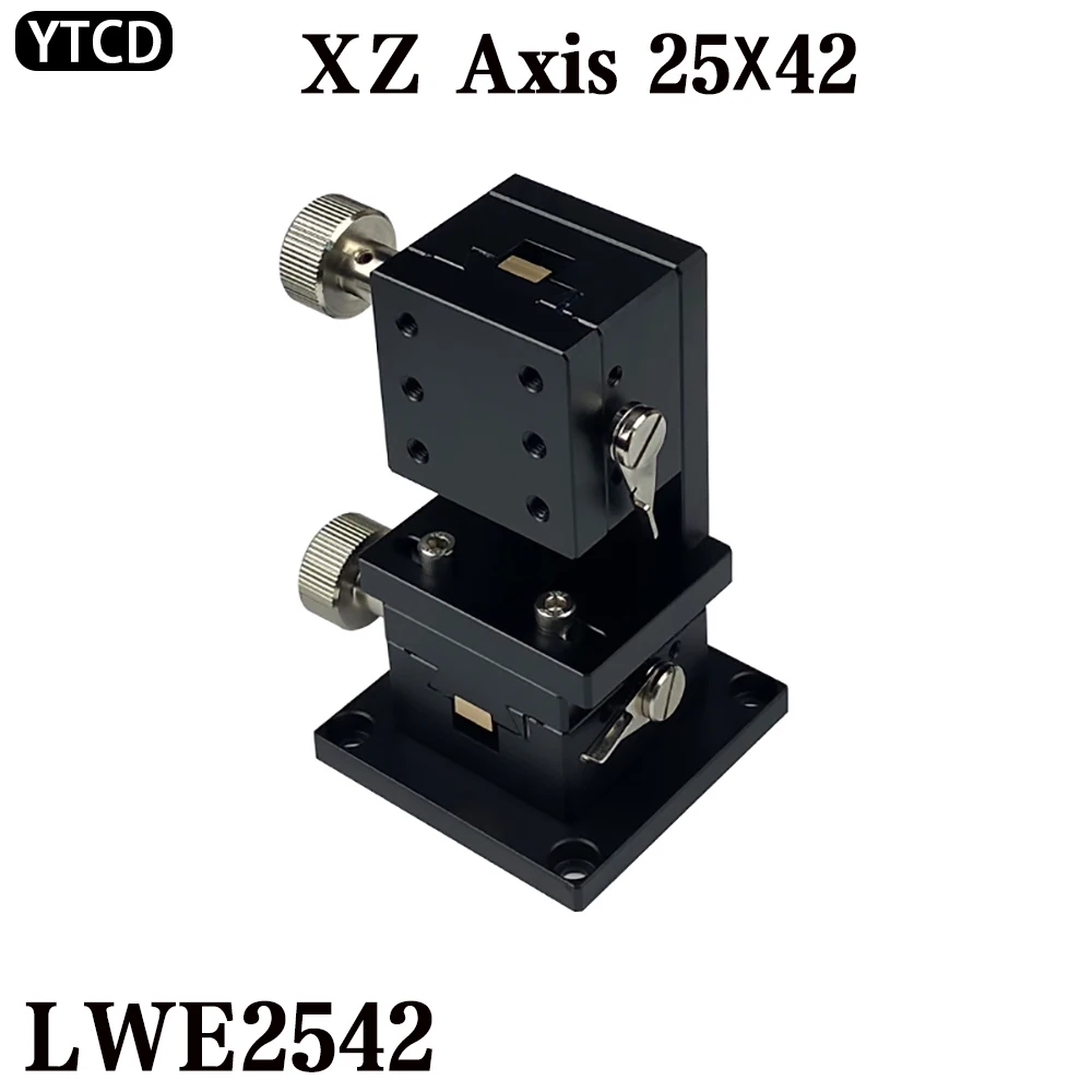 XZ Axis LWE2542 25*42 Dovetail Groove Sliding Table Manual Platform Rack and Pinion Drive High Precision Knob Fine-Tuning Slide