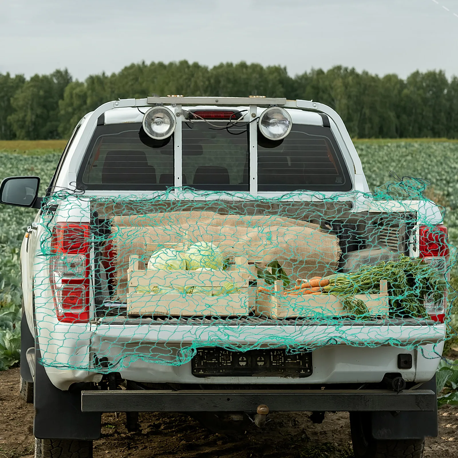 Nylon Truck Bed Cargo Net Heavy Duty Trailer Net for Pickup Truck Trailer Flatbed Container Secure Loose Loads All Weather Use