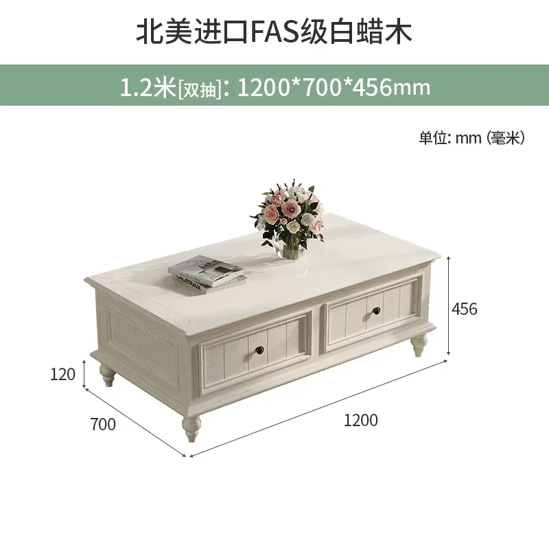 Solid Wood Coffee Table TV Cabinet Combination Small Apartment Living Room Modern Minimalist Storage Cabinet