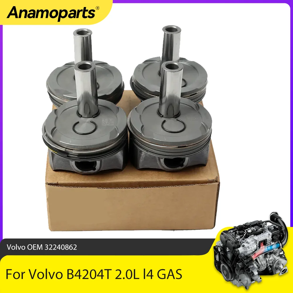 Juego de pistones y anillos de piezas de motor, compatible con 2,0 L T para 14-20 Volvo S60 S90 V40 V60 V90 XC60 XC90 XC40 B4204T 2.0L 2,0 T L4 GAS 32240862