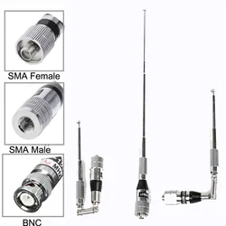 Scalable 118-136MHz Whip Telescopic Airband Antenna SMA Male/SMA Female/BNC Multiple Uses for Two Way Radio Receiver Aviation