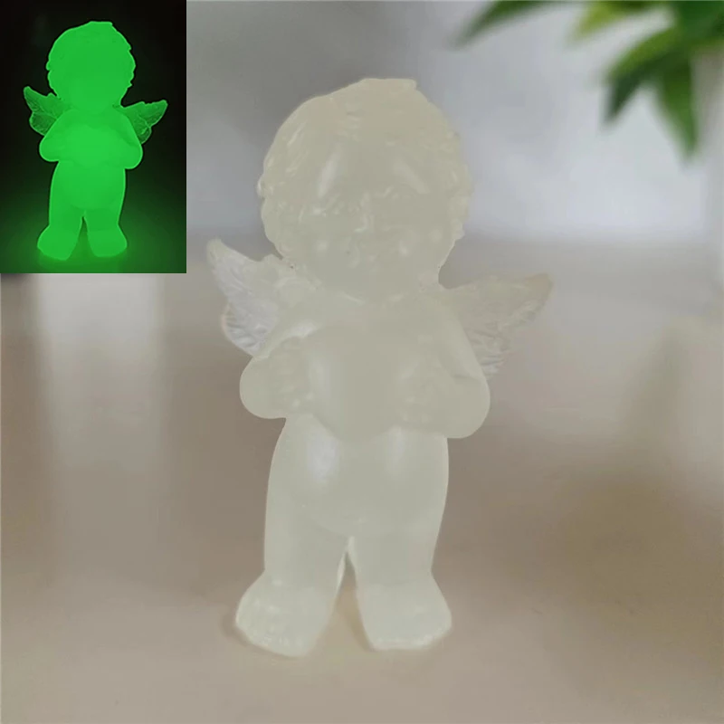 Glow In Dark Little Girl Angel Figurine Ornaments Cute Fairy Angels Statues Sculpture Resin Modern Wedding Home Decoration