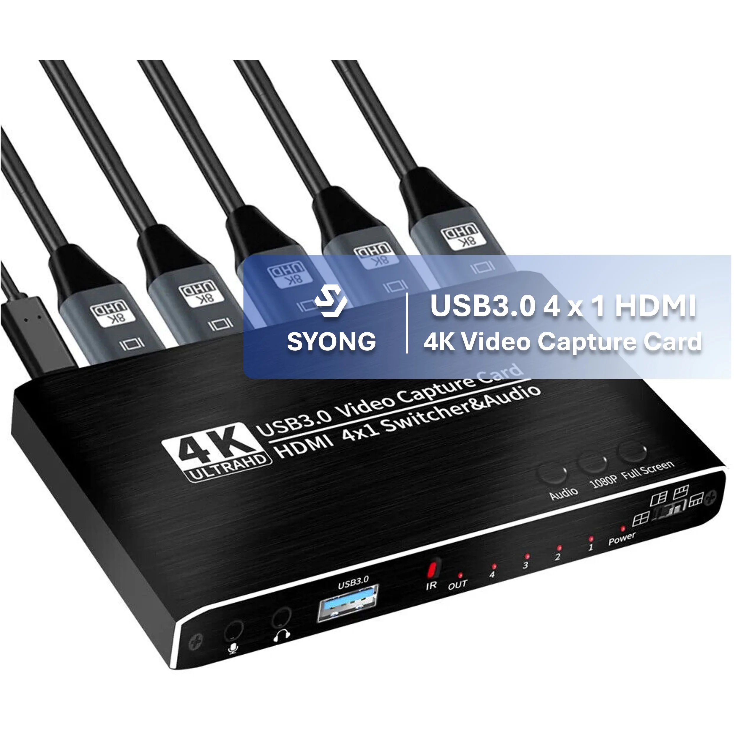 Upgrade 4K USB 3.0 4-in-1 HDMI Video Game Capture Card  HDMI Audio Video Mixer Switcher for Live Broadcasting Accessories