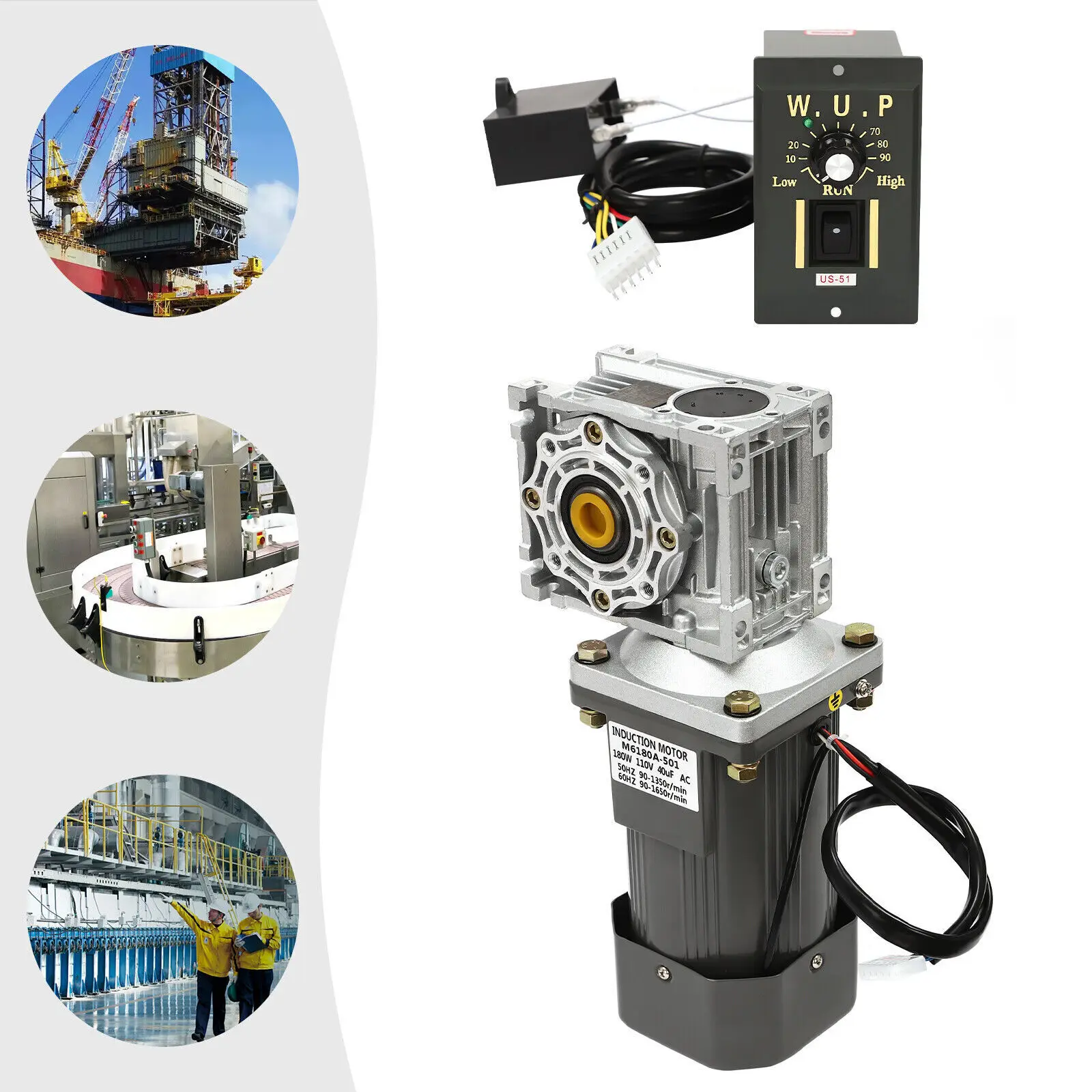 180 واط 110 فولت موتور تروس دودة محرك معشق سرعة تحكم محرك كهربائي عدة 90-1650r/دقيقة