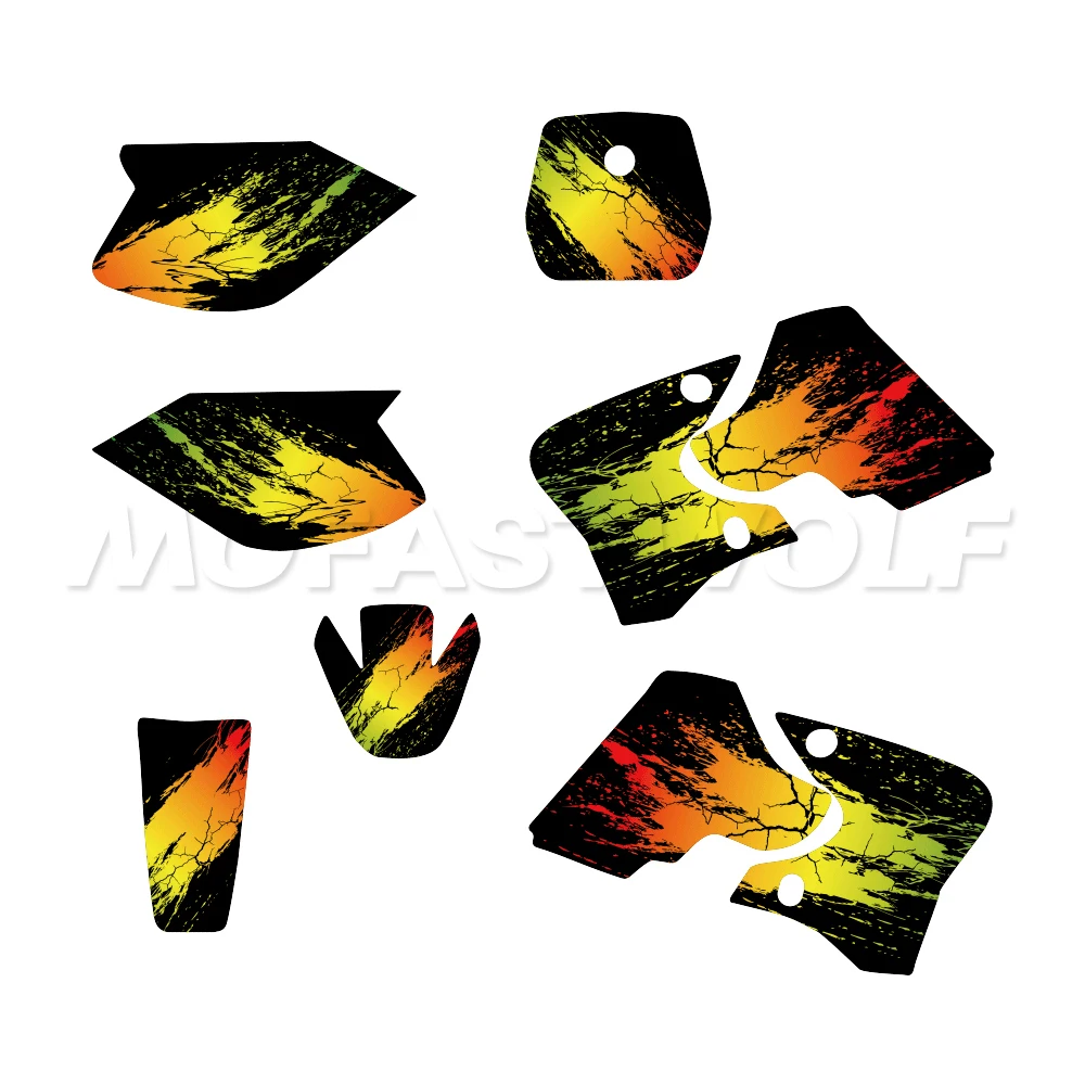 Racing Cross Graphics Decals Stickers Kit - Durable Motorcycle Bodywork Decal For Yamaha TTR90 2002-2007