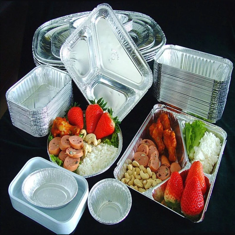 

High end aluminum foil food box, takeaway box wholesale, aluminum disposable foil tableware customization