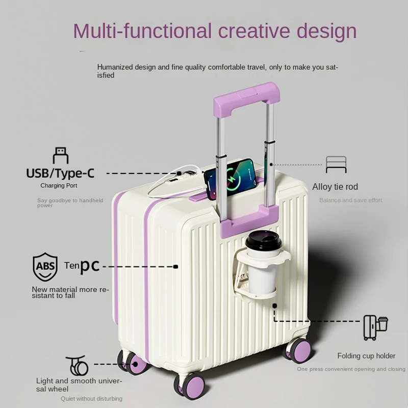 Valigia da viaggio Cabina da viaggio Valigia da viaggio con apertura laterale con ruota girevole silenziosa da 18/20 pollici 1:9 Scatola d'imbarco leggera di grande capacità